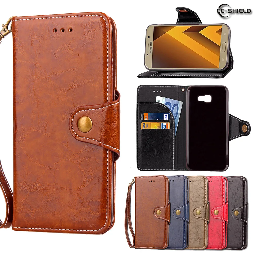 Flip Case for Samsung Galaxy A5 2017 A520 A520F A520F/DS Wax Oil