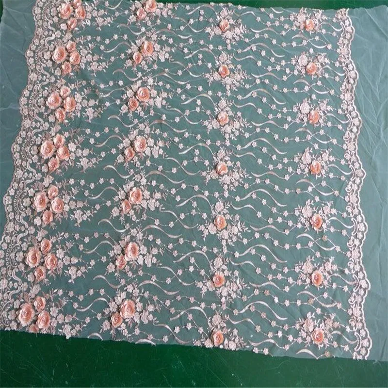 Роскошная Тюлевая сетчатая ткань Tissu с цветочной вышивкой роскошная