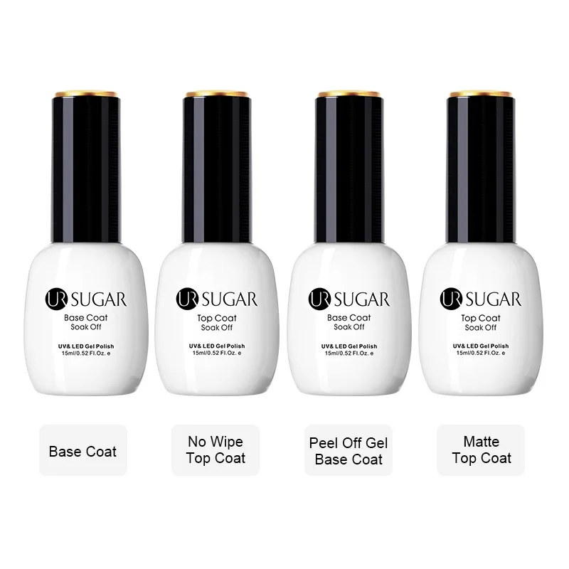 

UR SUGAR 15ml Primer Top Base Coat Peel Off Base Coat Matte Top Coat UV Gel Polish Soak Off Nail Art Gel Lacquer Varnish