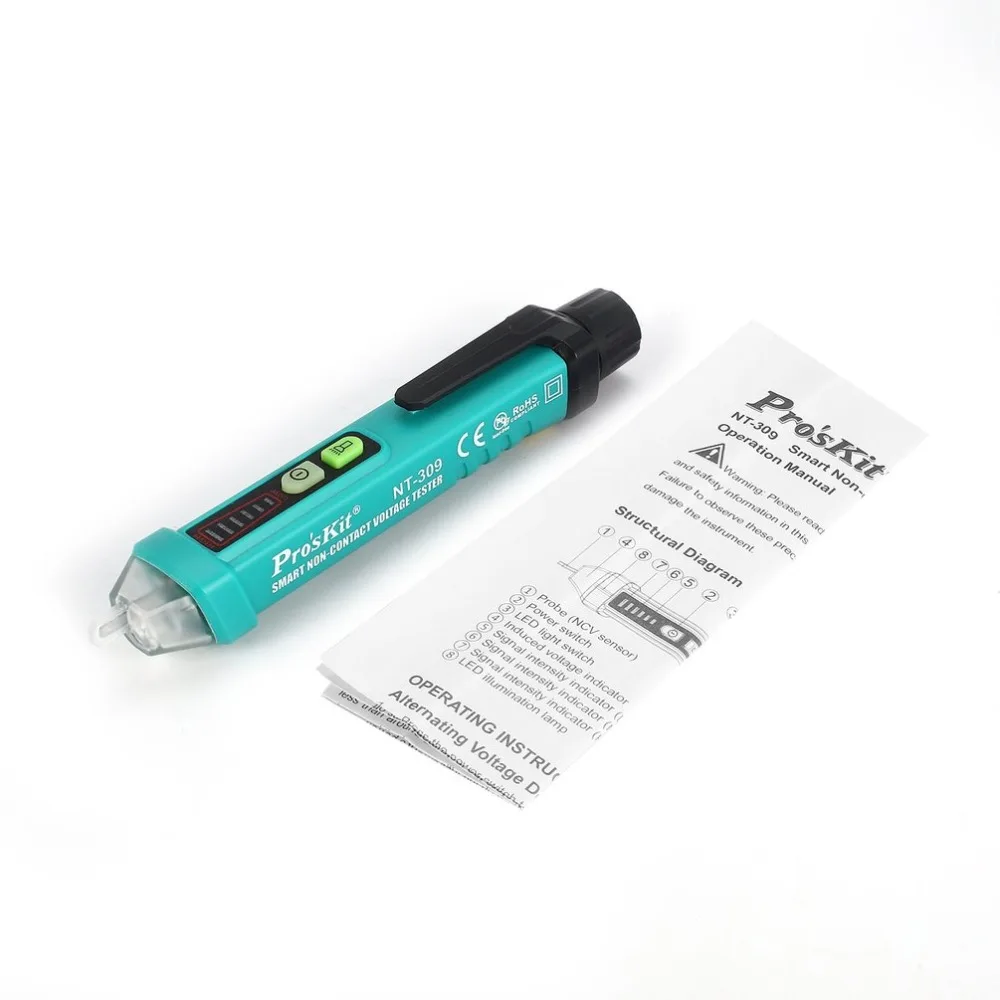 Pros'Kit NT-309 12-1000V high quality Non Contact AC Voltage Detectors Tester Sensor auto power off Electric Pen Test Pencil |