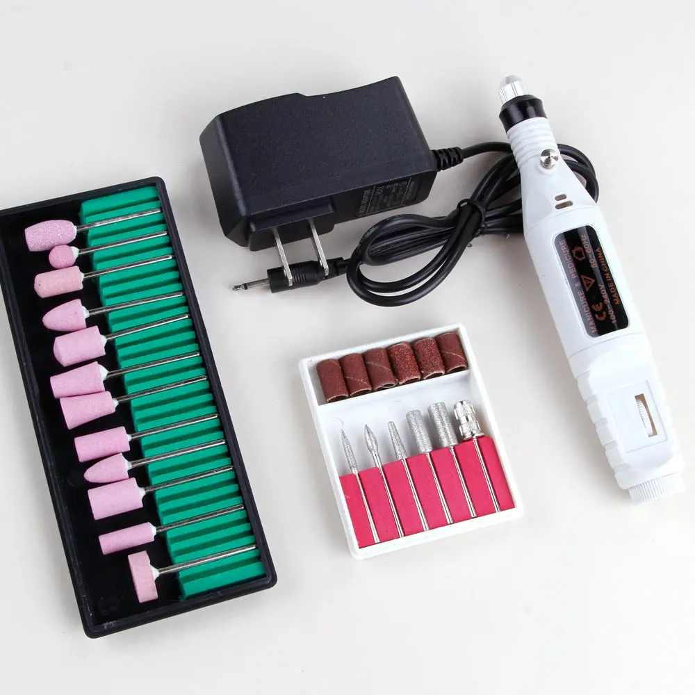 

Electric Manicure Drill Machine Set Ceramic Nail Bit Gel Cuticle Remover Pedicure Polishing Mill Cutter Nail Art Files Tools