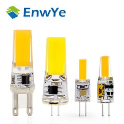 EnwYe светодио дный G4 G9 лампа AC/DC затемнения 12 В 220 В 3 Вт 6 Вт COB SMD светодиодные осветительные приборы заменить галогенные фары люстры