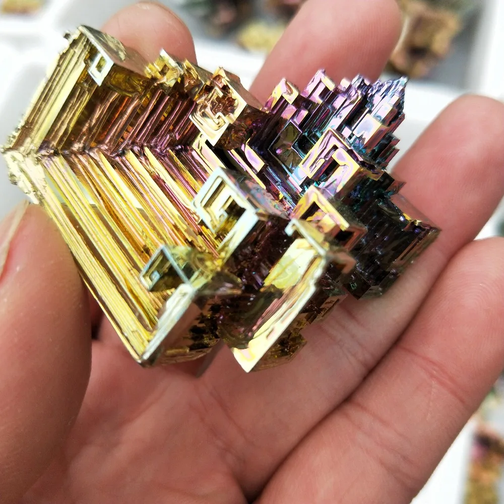 Прямая поставка 20 г немецкий натуральный кварцевый кристалл радуги {bismuth} образец