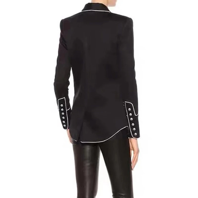 High Quality Chic Design Elegant Women's Blazer Coat Solid Double Breasted Long Sleeve Office Lady Blazers Jackets Plus Size