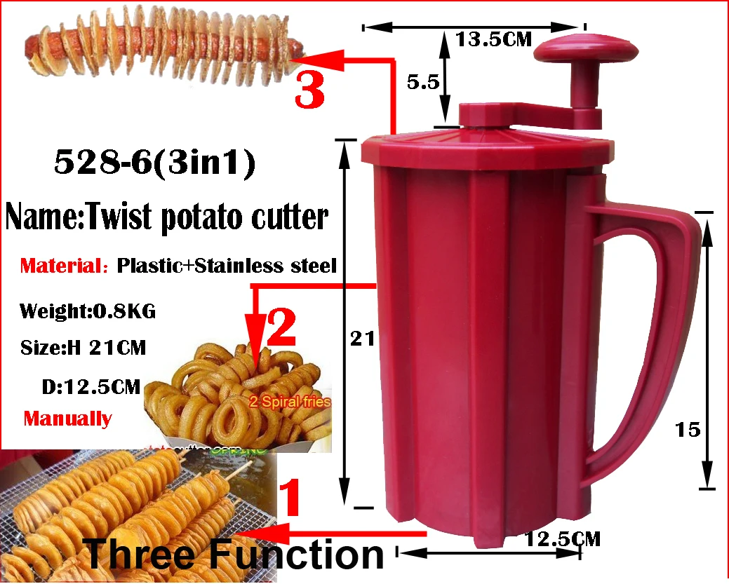 ITOP Twisted Potato Spiral Cutter,ABS Plastic Commercial Manual Tonardo