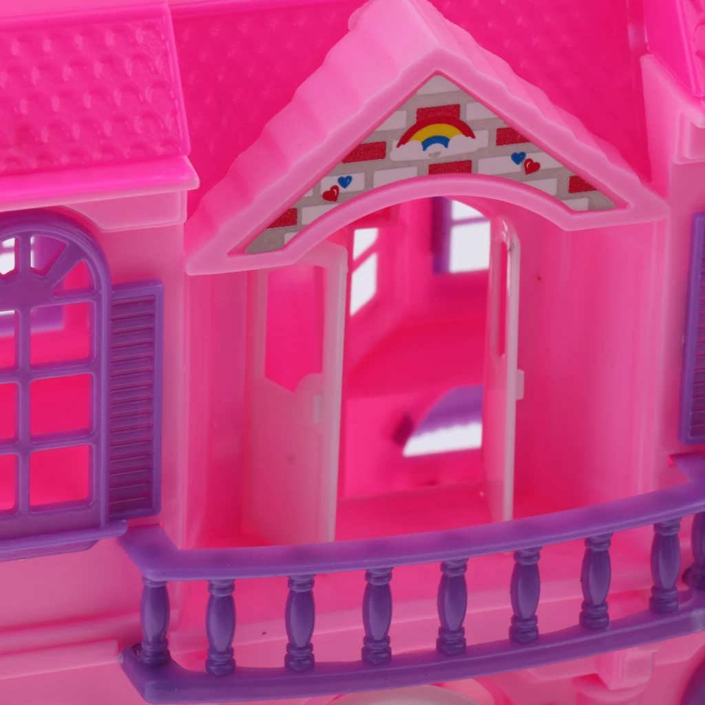 2 Storey Doll Mini Villa Dream House for Doll Kids Pretend Play Toy Dollhouse Furniture Set For Baby Doll Couch Doll House