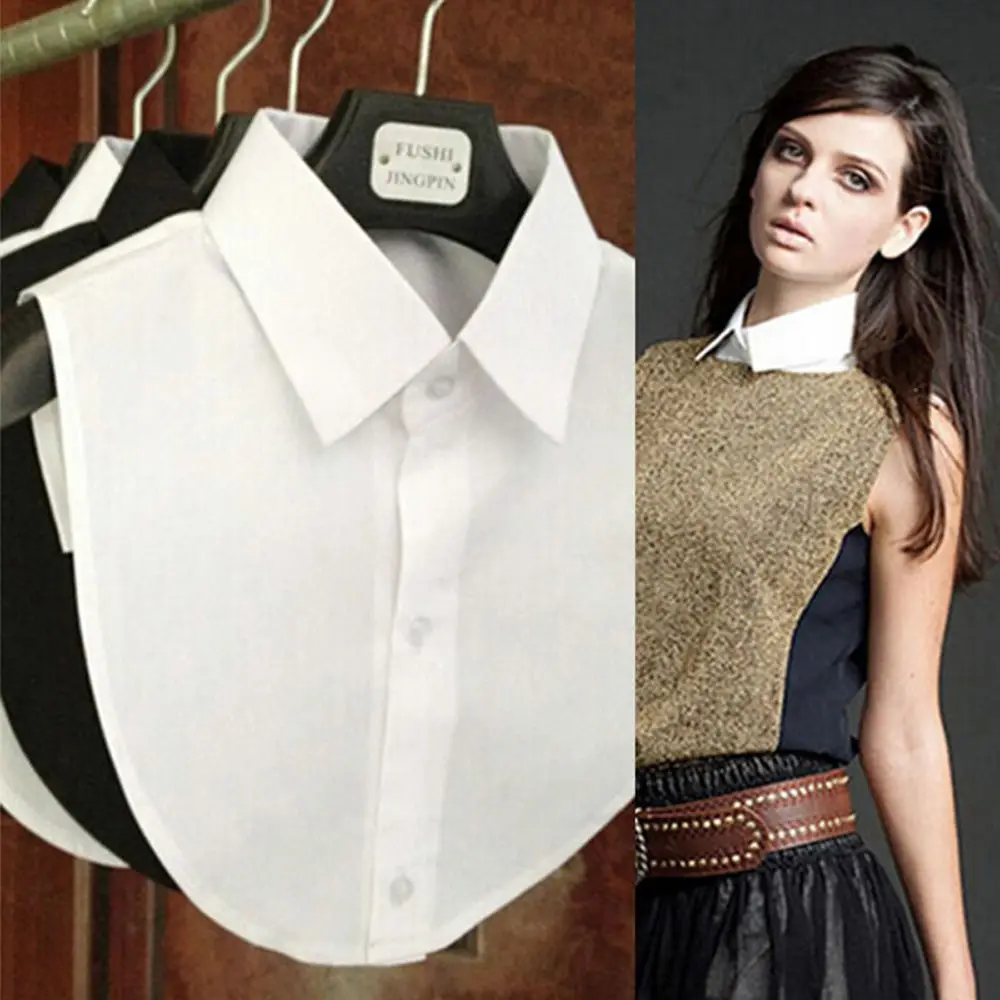 

Shirt Fake Collar White & Black Tie Vintage Detachable Collar False Collar Lapel Blouse Top Women Clothes Accessories