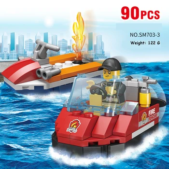 

6-in-1 Fire Building Block Series Enlightenment Yizhi City Fire Small Particle Building Block Assembly Series No Box