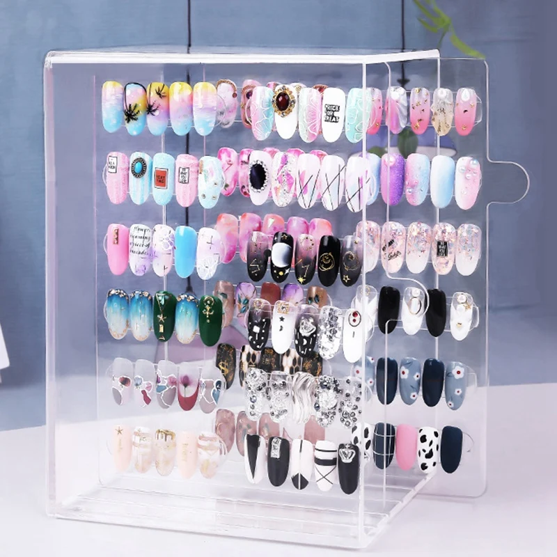 5 Layer 60 Grid Magnetic Adsorption Detachable Hanger Acrylic Transparent Nail Polish Cosmetic Varnish Display Stand Bracket M