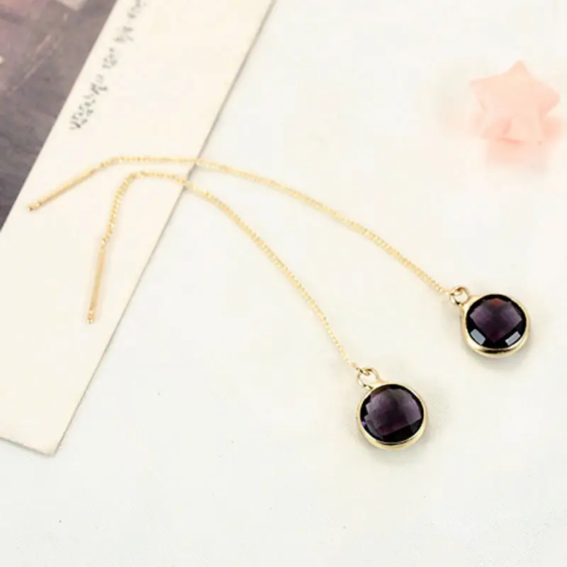 Простой Полосы Полоса Длинная Линия Кисточкой Цепь Мотаться Серьги Ювелирные