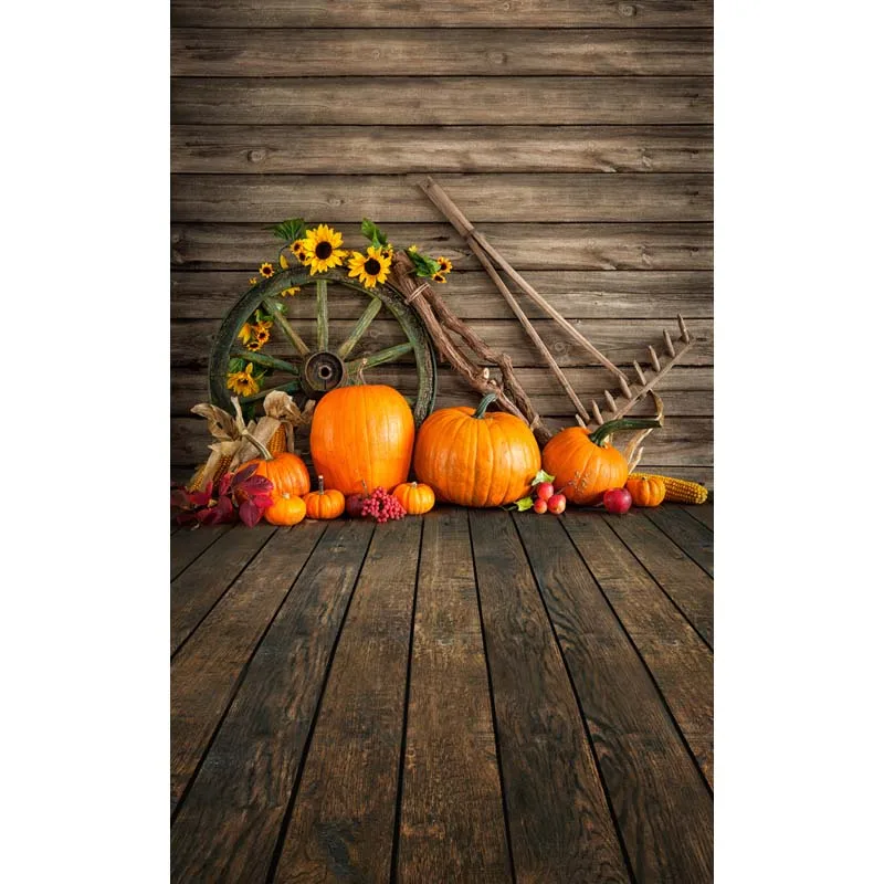 Halloween Backgrounds Photography Pumpkins Bread Baby Toys Wood Planks Board Party Pattern Photo Backdrop Photocall Photo Studio