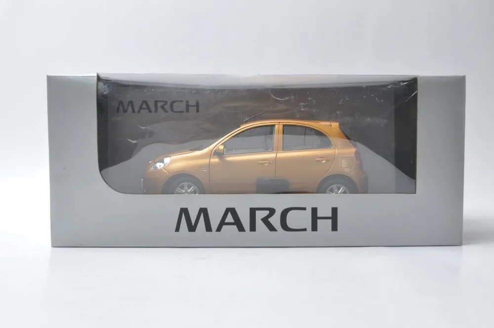 1:18 литая под давлением модель для Nissan March Micra Orange Minicar Игрушечная машина из сплава миниатюрная коллекция подарки