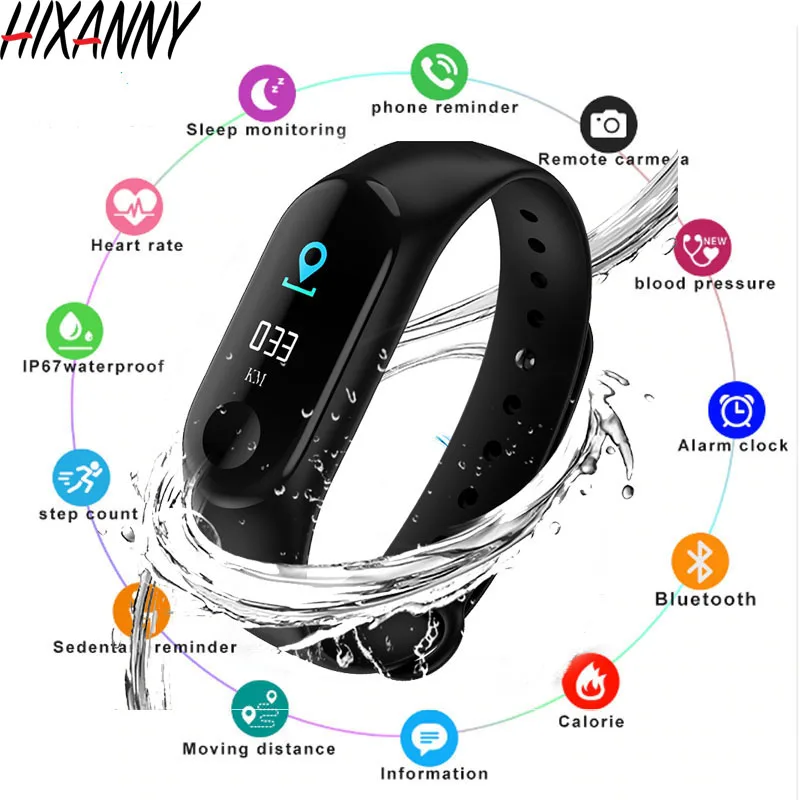 

2019 Top Smart Watch Heart Rate Monitor Fitness Tracker Smartwatch Color Screen Blood Pressure Pedomater PK Xiaomi Mi Band 3 Y5