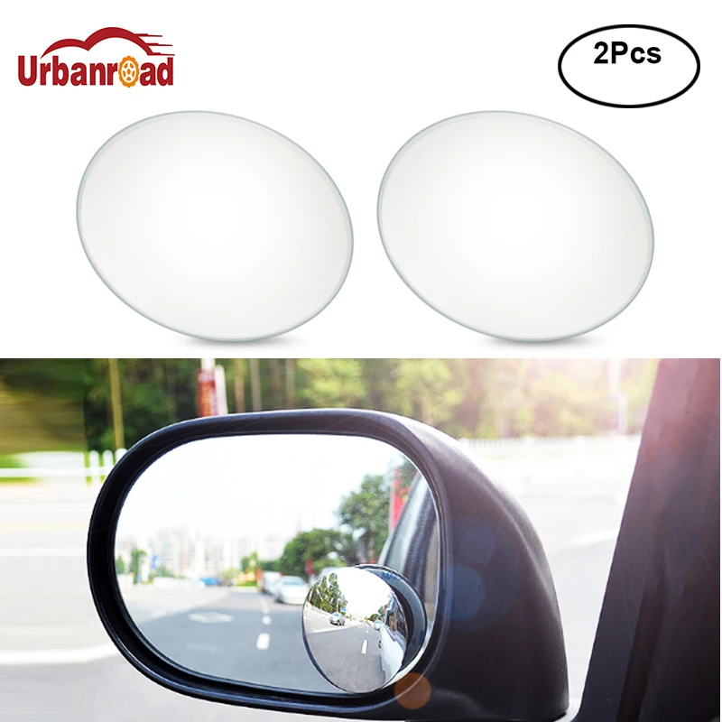 

Urbanroad 2Pcs/Pair 360 Degree Mirror Suction Cup Installing Auto Rear Seat View Mirror No Frame No Blind Spots Rearview Mirror
