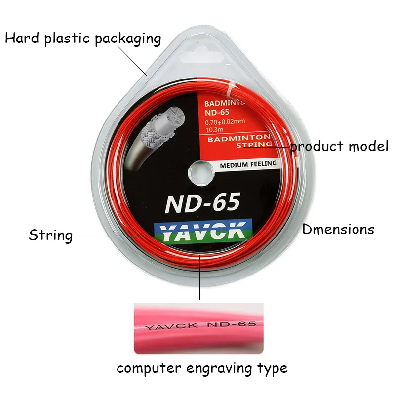 

Wholesale 10.3 m High Repulsion Power Toughness Wear-resistant Fiber Resin Badminton String Line Racket Sports Accessories