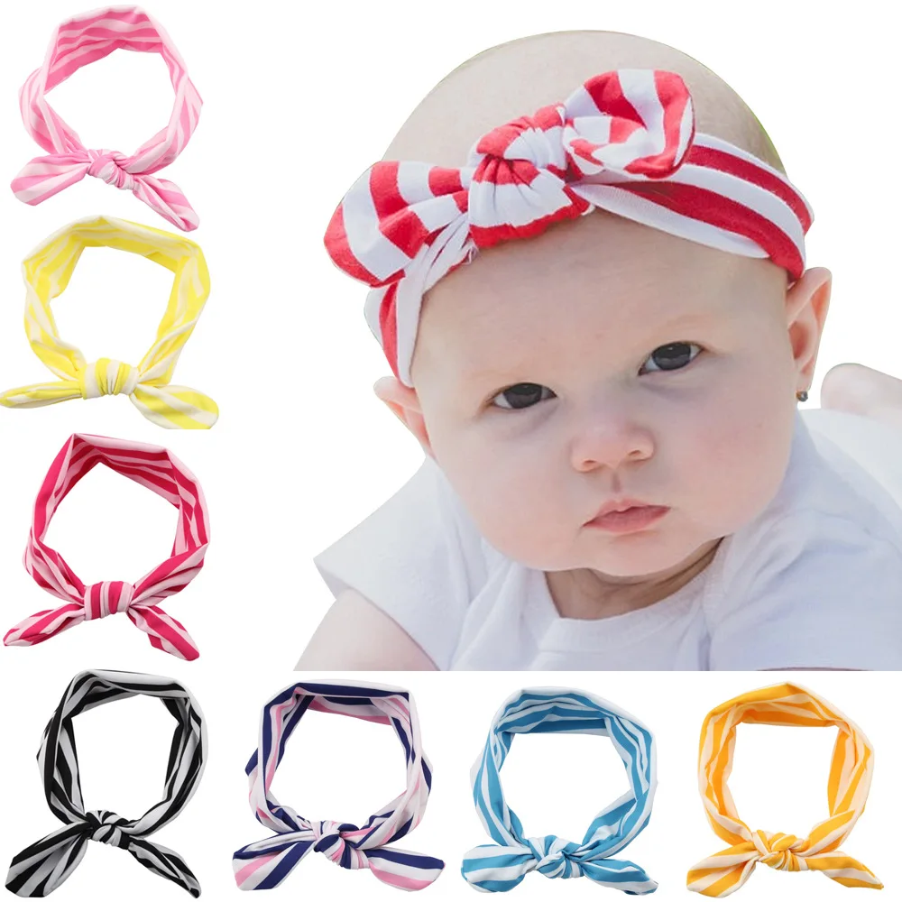 Buy Baby Girl Cotton Knot Headbands Stripe Print