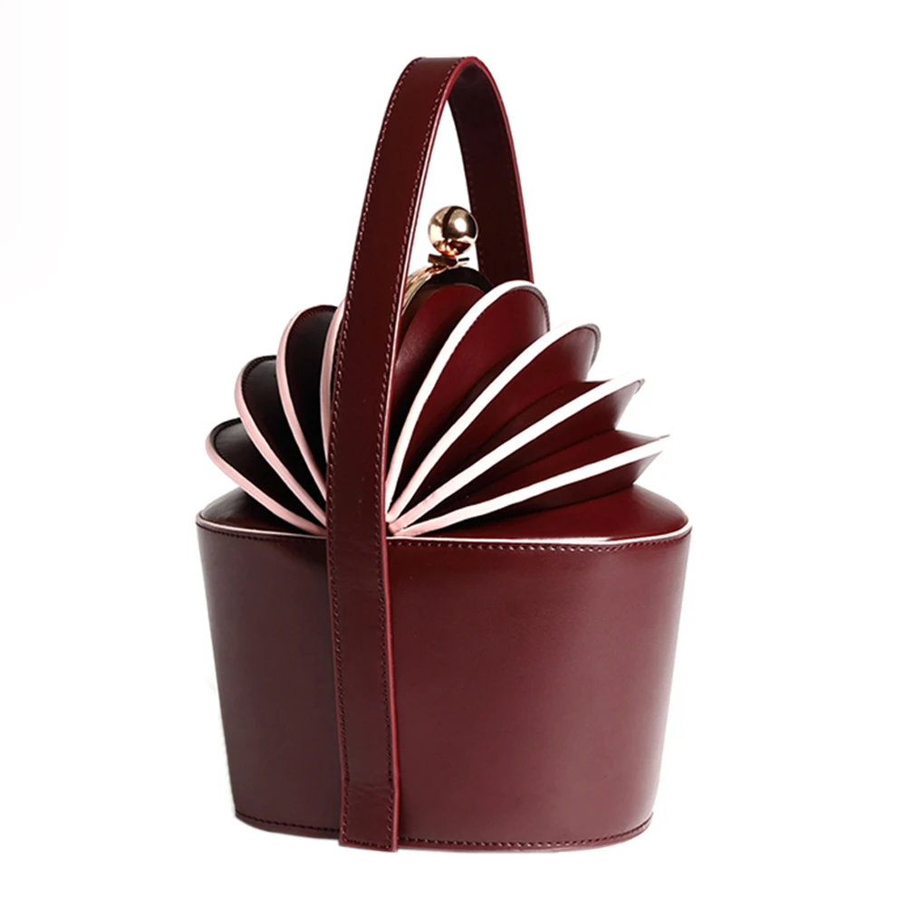

Women's Genuine Leather Designer Purse Bucket bags Top Handle Handbags