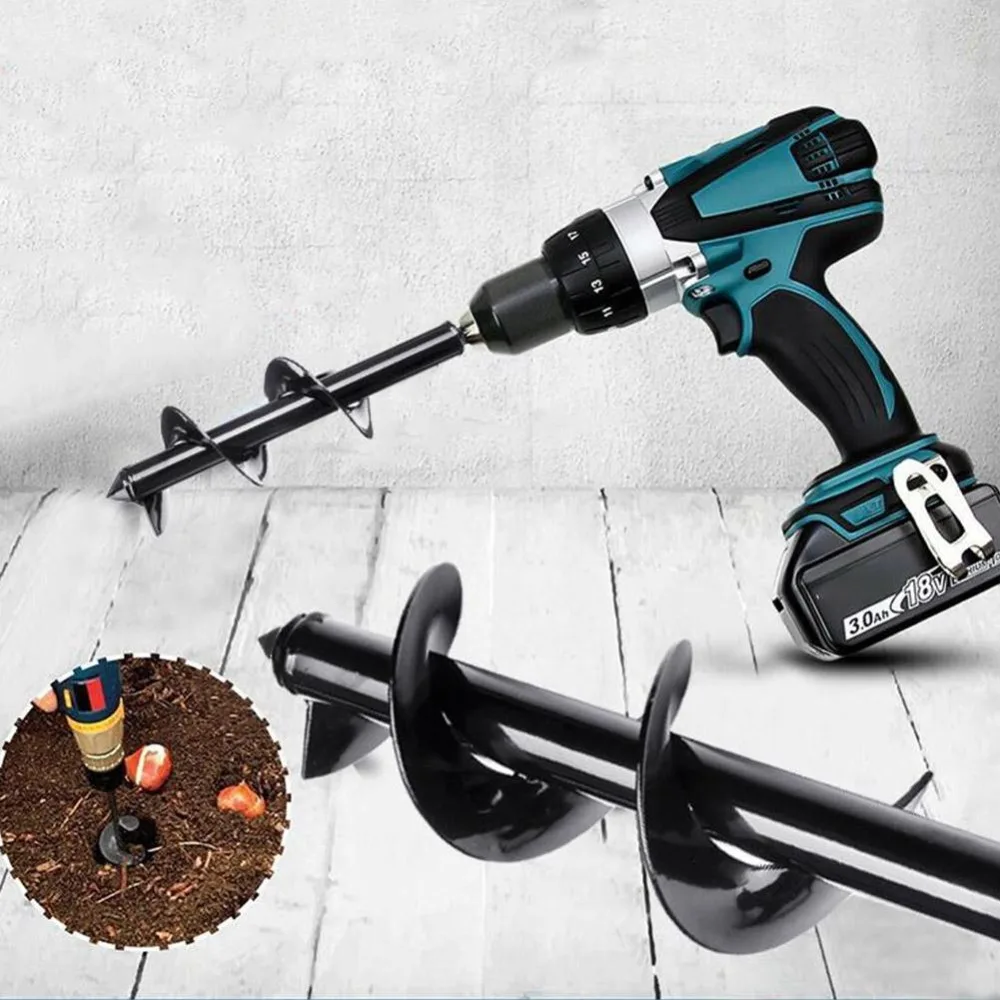 Garden Auger Spiral Drill Bit Flower Planter Bulb Shaft Drill Auger Yard Gardening Bedding Planting Hole Digger Tool Garden Auger Spiral Drill Bit Flower Planter Bulb Shaft Drill Auger Yard Gardening Bedding Planting Hole Digger Tool