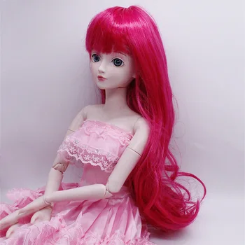 

1pcs 40cm fringe Straight Curly hair wig Fit for 60cm 18inch 1:3dolls Doll accessories Fashion lovely warmth girls BJD dolls