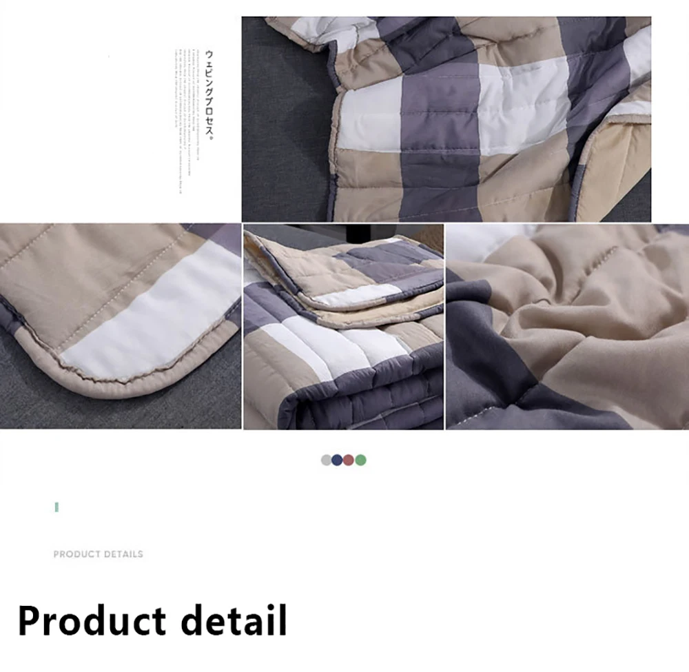 Summer Cotton Blend Quilt Quilted Soft Breathable Air Condition Quilts Blanket Thin Stripe Plaid Comfortfer Bed Cover Bedding