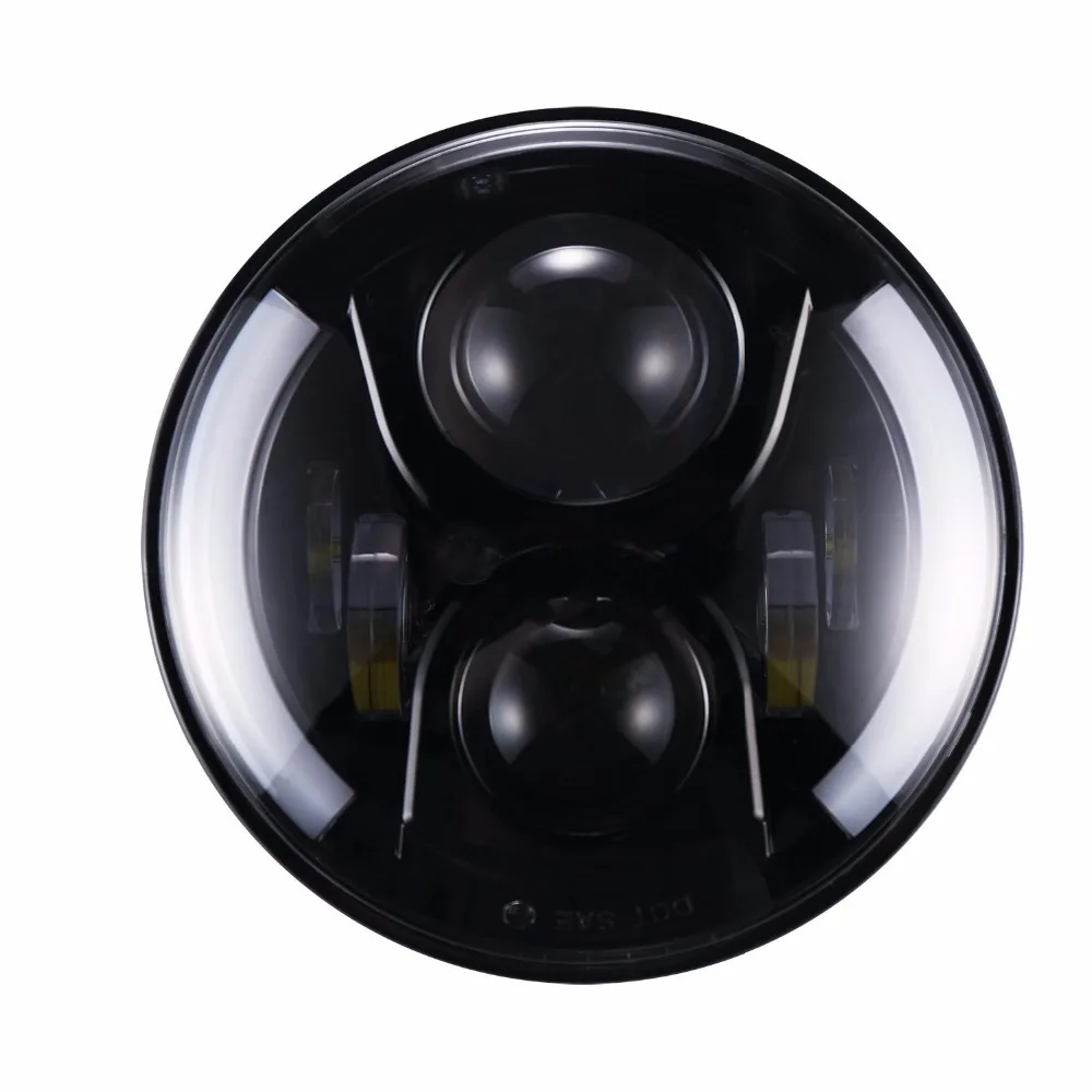 7 &quotмотоциклетный черный проектор LED Halo кольцевая фара для Dyna уличного Glide|headlight