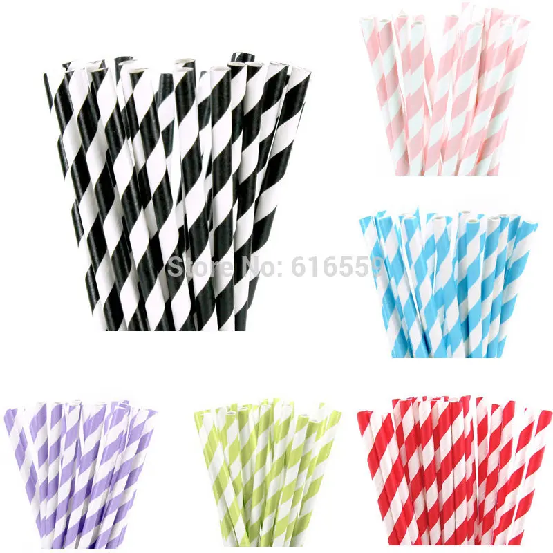

25pcs/lot Stripe Colorful Paper Straws for Birthday Wedding Baby Shower decorative Creative Drinking Straws Supplies