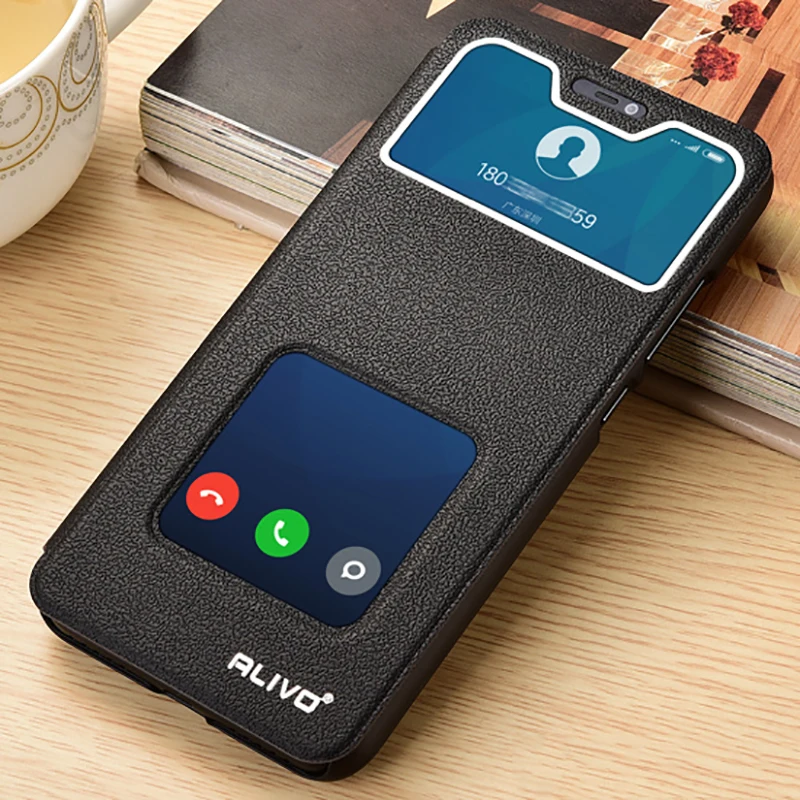 

flip Case For xiaomi mi8 lite With Window View Protector Flip cover phone case for xiaomi mi8 mi 8 lite Protective Accessories