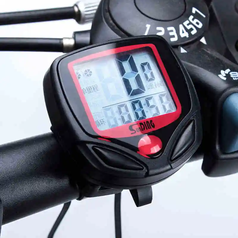 

Waterproof LCD Digital Bicycle Computer Odometer Voltmeter MTB Road Bike Speedometer Accessories 14-Functions Bike Computer
