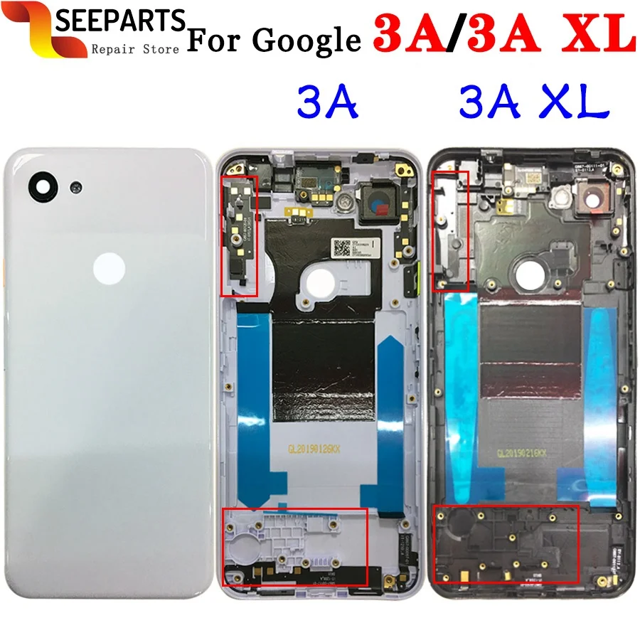 Оригинальный Новый чехол для задней панели аккумулятора Google Pixel 3A запасные части