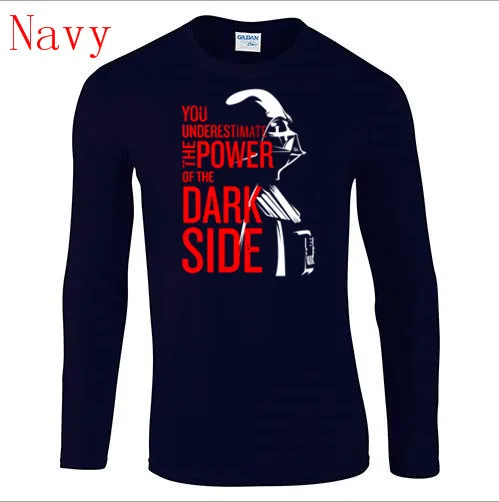 

0# Star Wars long sleeve T Shirt Darth Vader Dark Side Power Movie T shirts For Star Wars Yoda Last Jedi Battle T-Shirt 2019