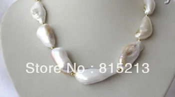 

ddh00571 stunning big baroque white freshwater cultured pearl necklace