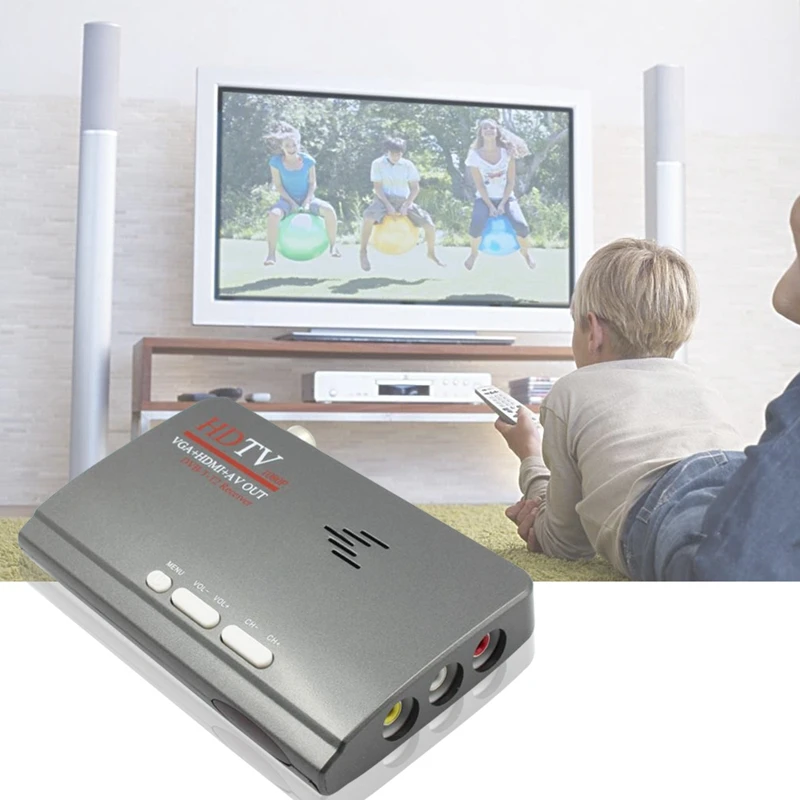 Цифровой HDMI DVB-T/T2 dvbt2 ТВ VGA модный ресивер конвертер совместим со всеми CRT и ЖК-мониторами ТВ-тюнер