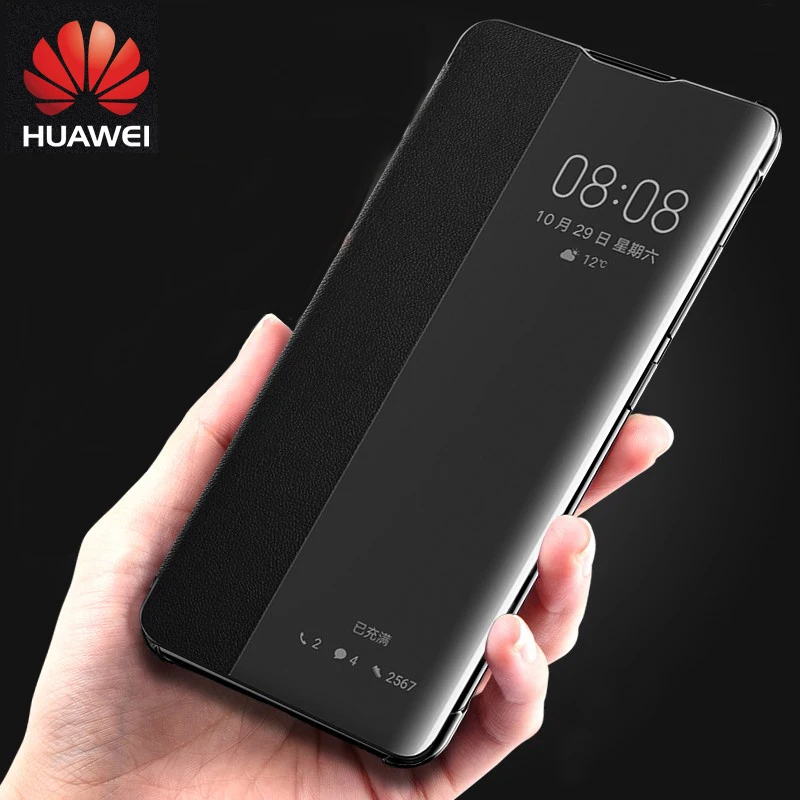 

Huawei P30 Flip Case Cover Original Huawei P30 Pro case Smart View Window Touch clear PU Leather Luxury Protective P30/P30pro