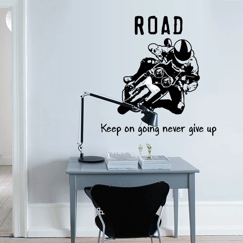 

Zs Sticker 72*75 cm / 28*30 inch motorcycle wall stickers silhouette wall decals bedroom vinyl living room