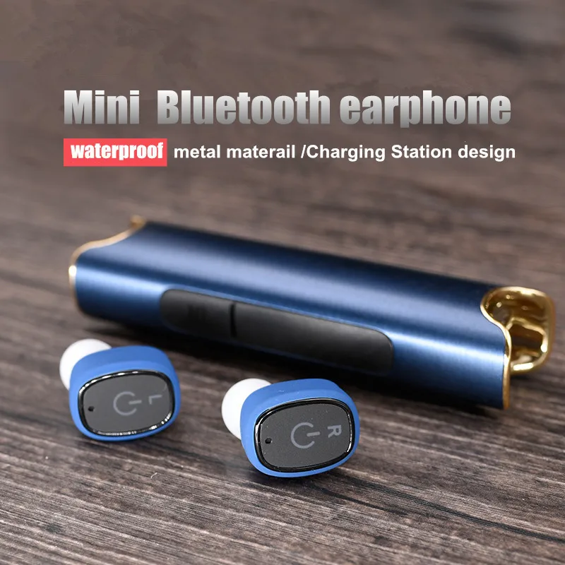 

LONGET bluetooth earphone Wireless Waterproof Earbuds with Charging Station Support Handsfree Call clear loud In ear Headset