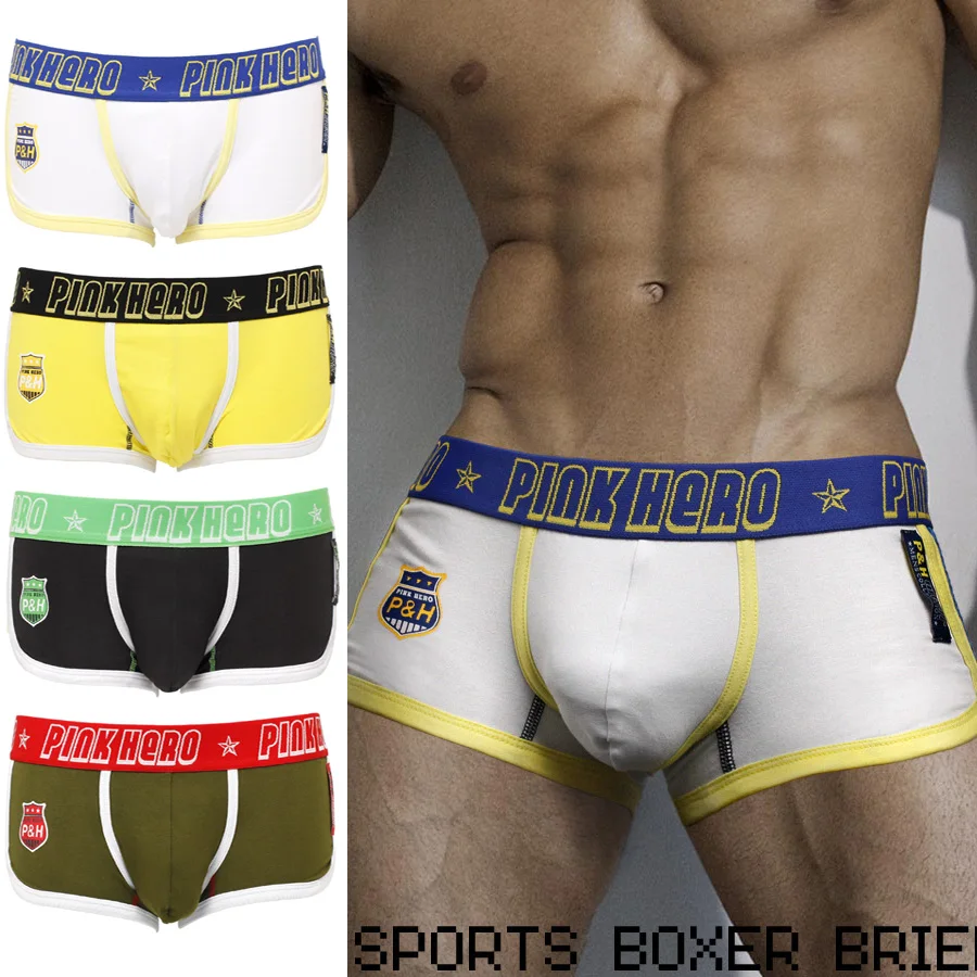 

So Cool Pink Heroes High-Quality Cotton Underwear Men Boxer Shorts Fashion Male Underpants Sexy Men panties 4pcs\Lot