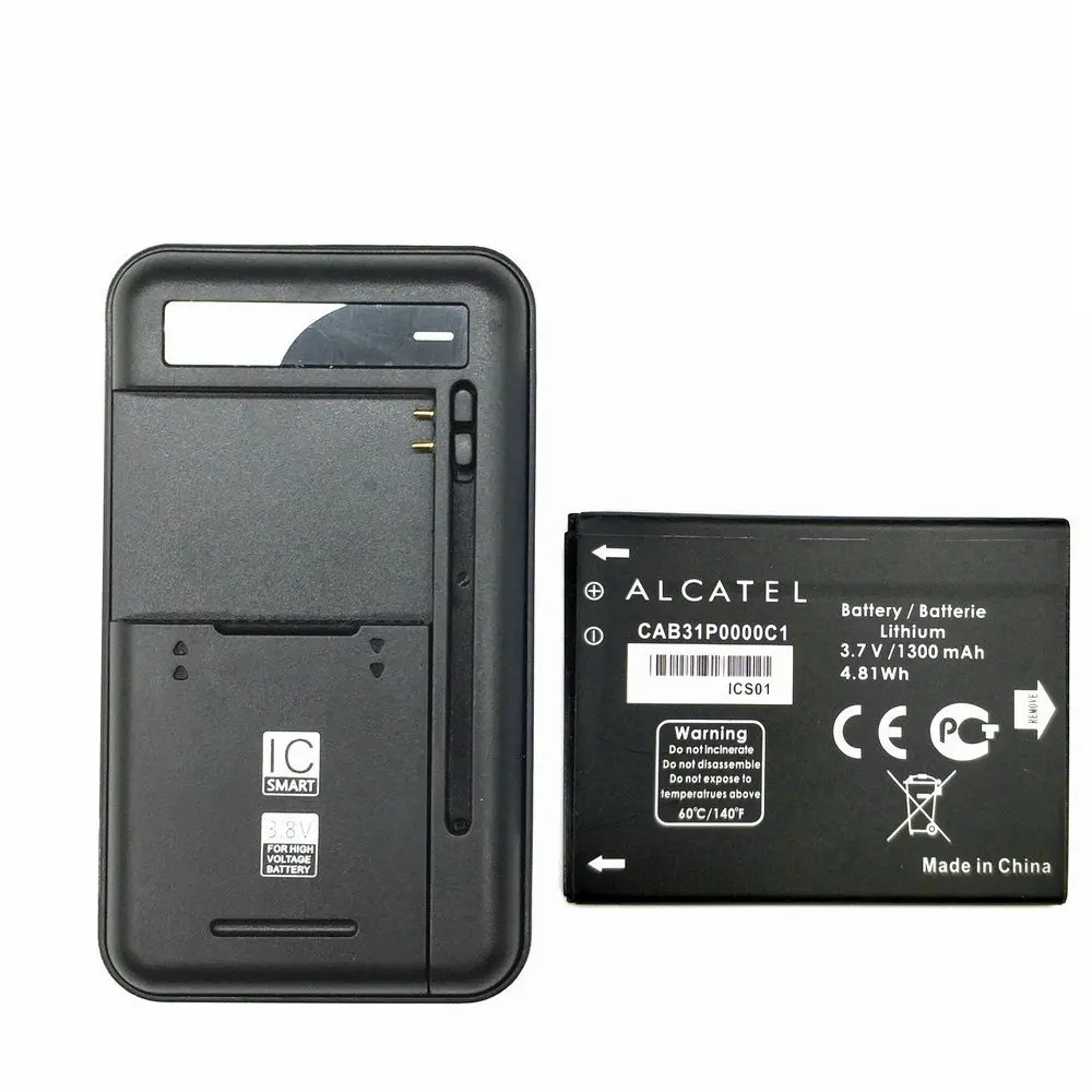 

1PCS Universal battery Charger + 1PCS CAB31P0000C1 battery For Alcatel one touch 4033D 4032D POP C3 Pixi 4007D 4012 4012A 4012X