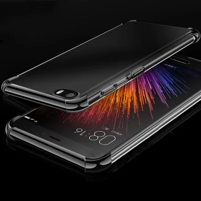 Мягкий чехол из ТПУ чехол для Xiaomi mi 5 ультра тонкий прозрачный блестящий чехол 5,15 ''для mi 5 mi 5 mi xed силиконовый чехол для телефона - Цвет: Черный