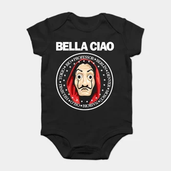 

Baby Onesie Baby Bodysuits kid t shirt Bella Ciao La Casa De Papel Mask Adult Fashion