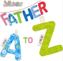 26pcs set Jollybaby Baby Letter Book A Z Letter Cloth Book Bed Hanging Colorful Letters Baby