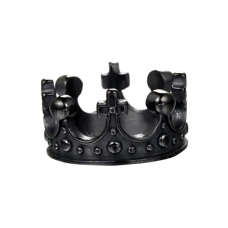 

Men's Vintage Gothic Crown Ring Vintage Silver Gold Black Stainless Steel Metal