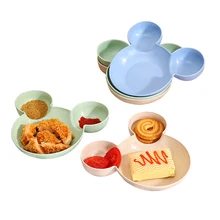 Kid Mickey Bowl Dishes Cartoon Cute Mouse Lunch Box Baby Children Infant Baby Rice Feeding Bowl Plastic Snack Plate Tableware