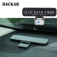 Задний автомобиль-Стайлинг автомобиля светящаяся Временная парковочная карта номер телефона пластина для Skoda hyundai Kia Lexus Chevrolet аксессуары