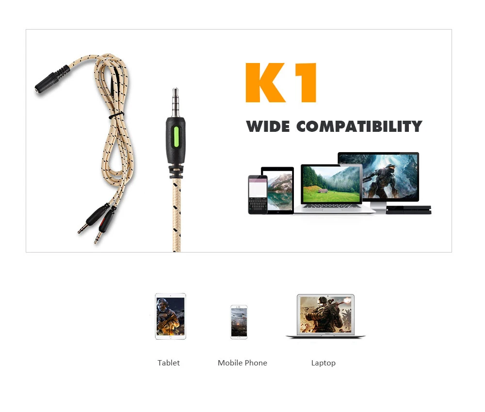 ONIKUMA K1 Stereo Gaming Headset 2.2m Cable Camouflage Appearance Bass Over-ear Headphones with Mic for Computer Game