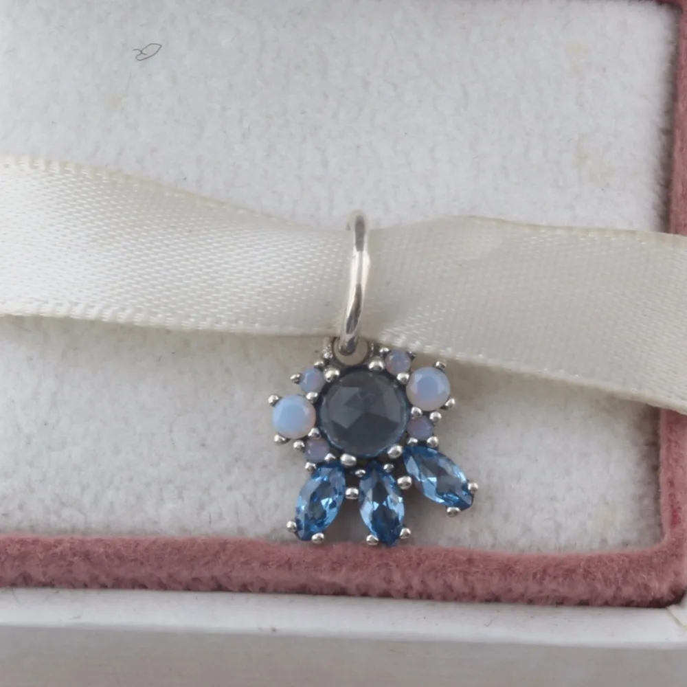 ZMZY граненый синий океан CZ Висячие Оригинальные 925 Стерлингового Серебра Талисманы бусины Pandora браслет для женщин ювелирные изделия подарок