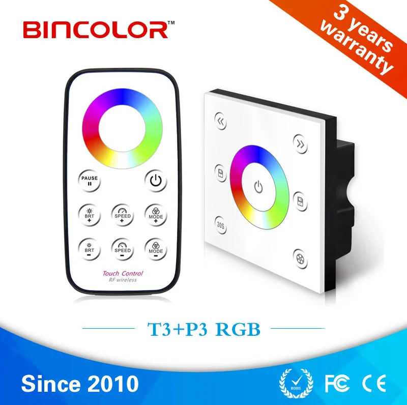 P3 DC 12V 24V wall mount RGB led controller touch sensor light switch