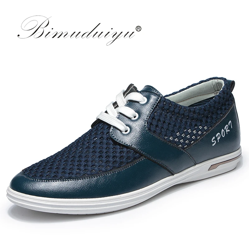 BIMUDUIYU New Summer Breathable Men Casual Mesh Shoes Super Cool sneakers Lace Up Flat Comfortable Light Trainner |