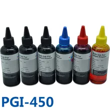 6x100 мл PGI450 CLI451 набор чернил для принтера СНПЧ чернила для Canon PIXMA MG6340 MG7140 IP8740 принтеры PGI-450 PBK B C M Y GY