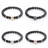 DOUVEI 2017 nouveau charme hommes Star Wars dark vador CZ perlé Bracelets 8mm brillant noir pierre de lave AB1012 ► Photo 3/6