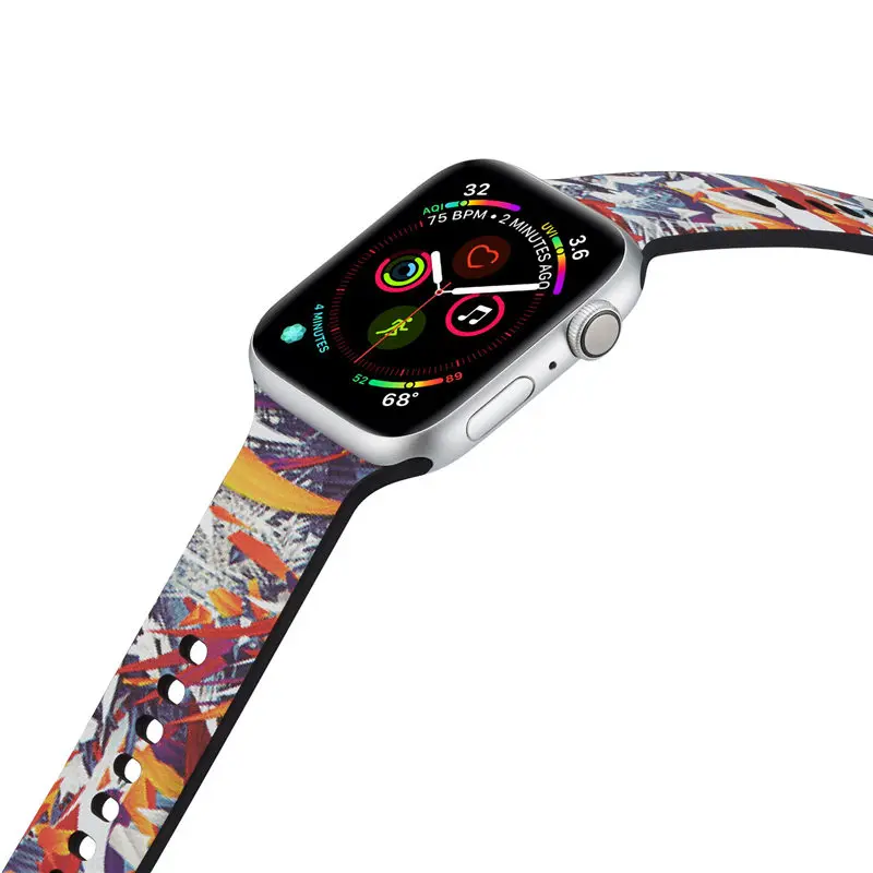 13 Модный с принтом силиконовый ремешок для apple watch 5 4 3 2 1 серии 38 40 мм ремешок для часов с пряжкой для наручных часов iwatch, версия 42 44 мм ремешок - Цвет ремешка: 13